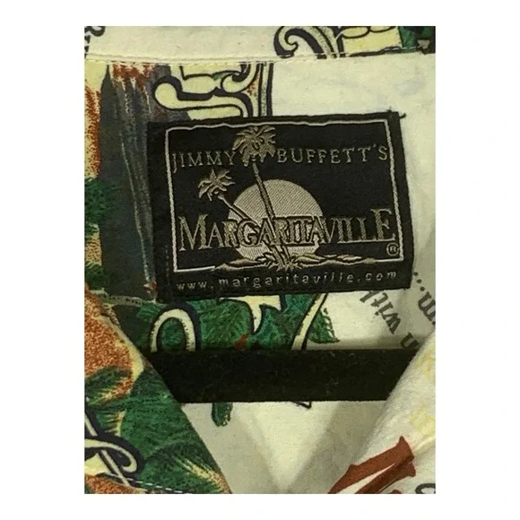 Jimmy Buffett Margaritaville XLarge Changes in Latitudes Hawaiian Shirt Cream - Picture 8 of 11